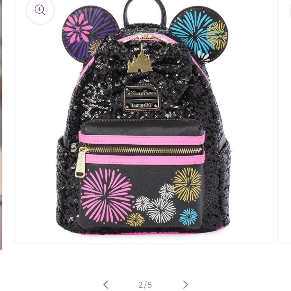 ***SOLD****
Disney Black Sequin Backpack with Colorful Fireworks